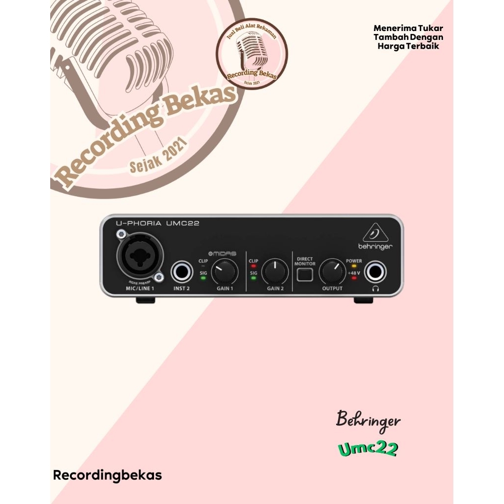 Jual Behringer UMC22 Terlengkap & Harga Terbaru Juli 2026 | Shopee ...