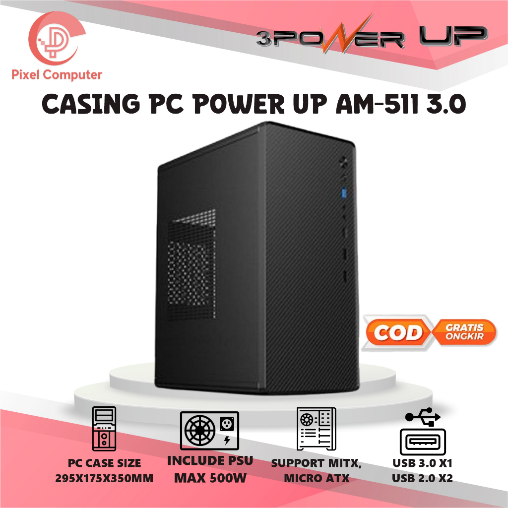 Jual Casing Case PC Power Up AEROMAX AM-511 Front USB 3.0 Micro ATX ...