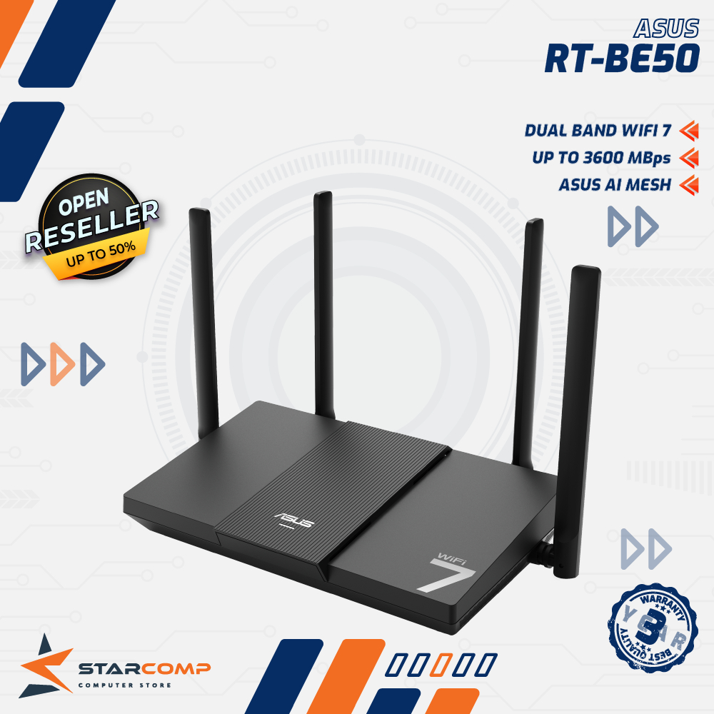 Jual ASUS RT-BE50 Dual-Band WiFi 7 Smart AiMesh Extendable Router ...