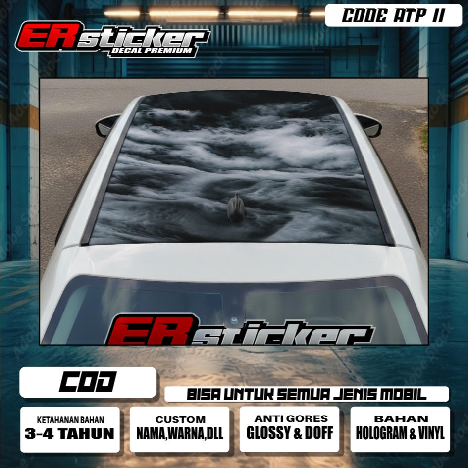 Jual DECAL STICKER ATAP MOBIL UNIVERSAL / ATP 09-012 FREE CUSTOM ...