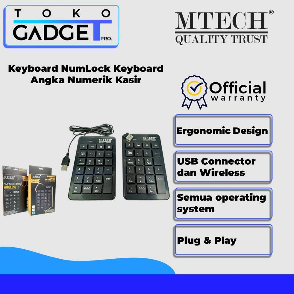 Jual MTECH Keyboard Numerik Keypad Angka Kasir Wireless | Shopee Indonesia