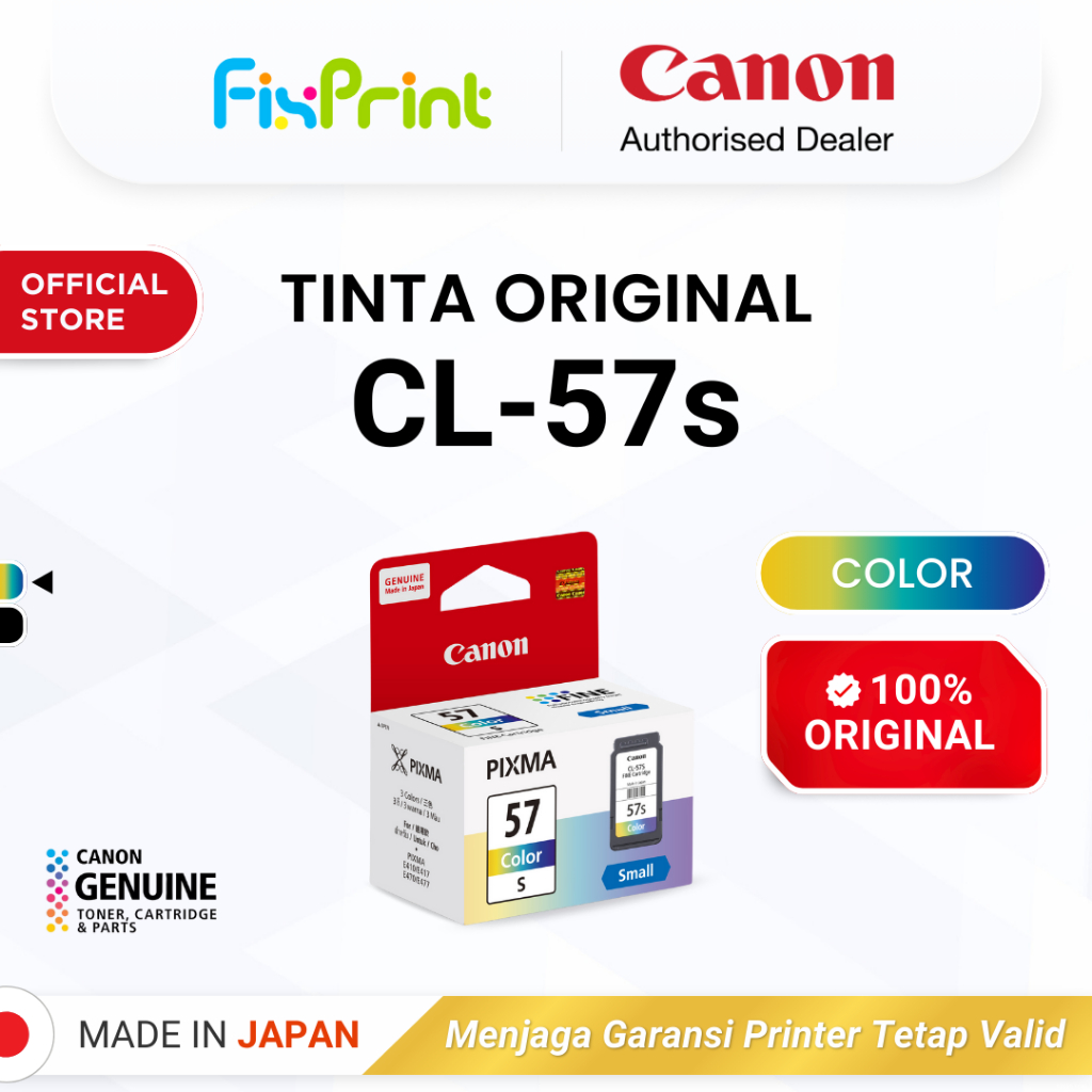 Jual FixPrint 100% ORIGINAL Tinta Canon CL 57 Small Color - Tinta Canon ...