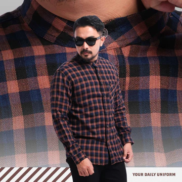 DGM Kemeja Pria Flanel Kerah Sanghai Koko Lengan Panjang Premium 057