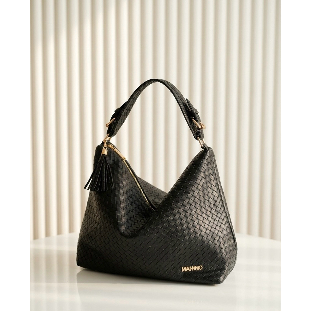 Jual MANINO Chila Bag Tas Hobo Besar Model Korea Bahan Anyam Tikar dan ...
