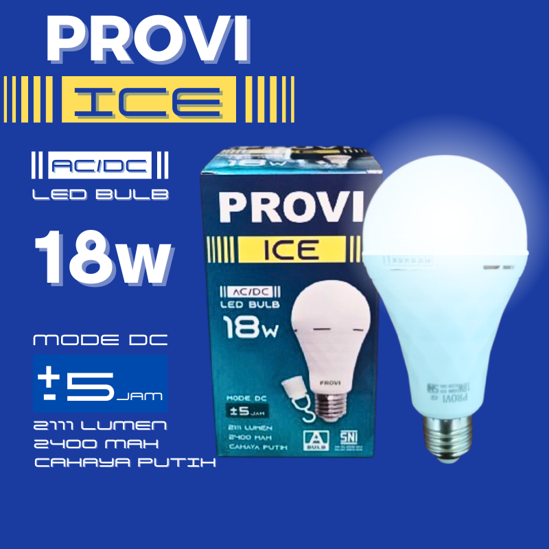 Jual Provi Led Emergency/Lampu Led Magic PROVI ICE 18 Watt Terang Tahan ...