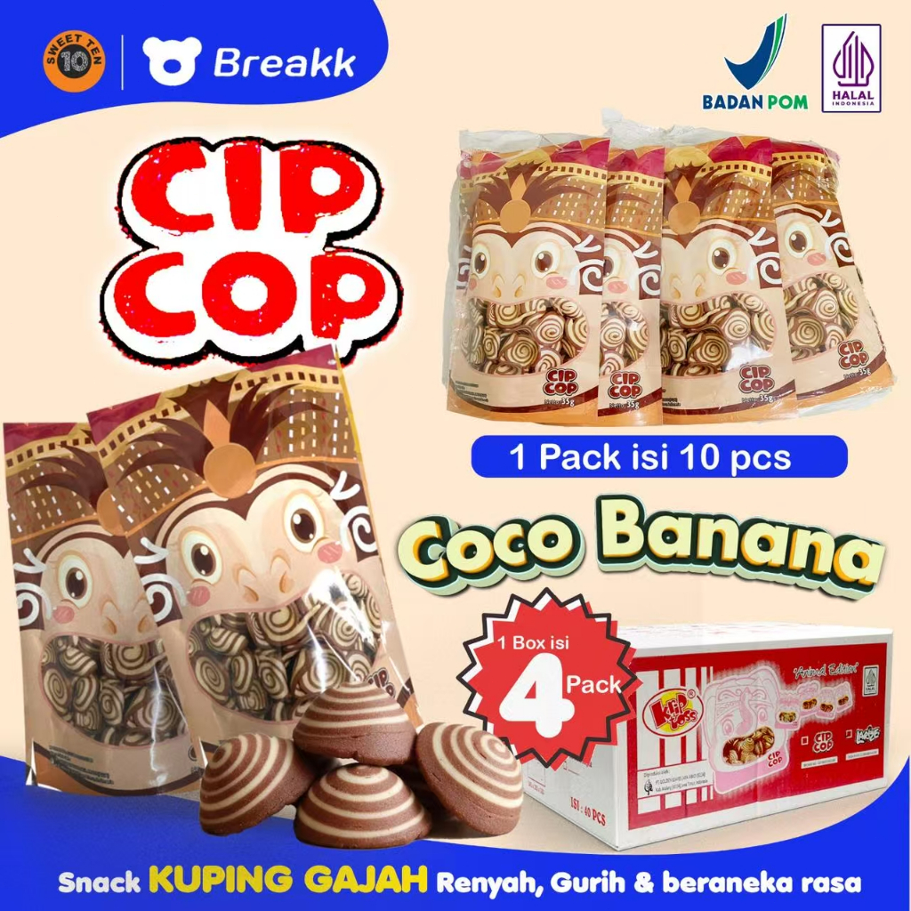 Jual HALAL SWEET TEN CIP COP Kuping Gajah CEMILAN ANAK SEHAT,SNACK ENAK ...