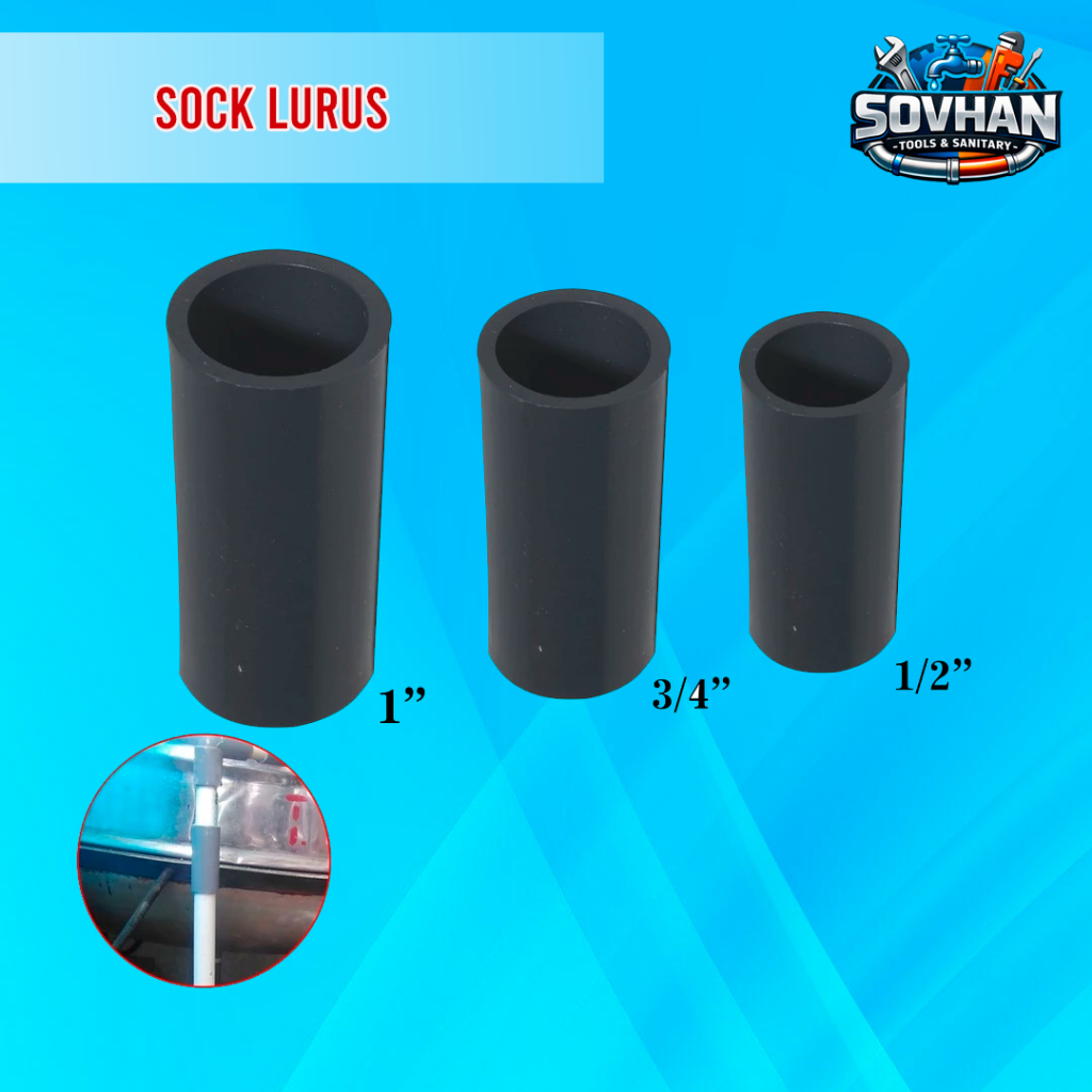 Jual Sok Socket Sock Lurus Polos 1/2 Inci 3/4 inci 1 Inci Sambungan ...