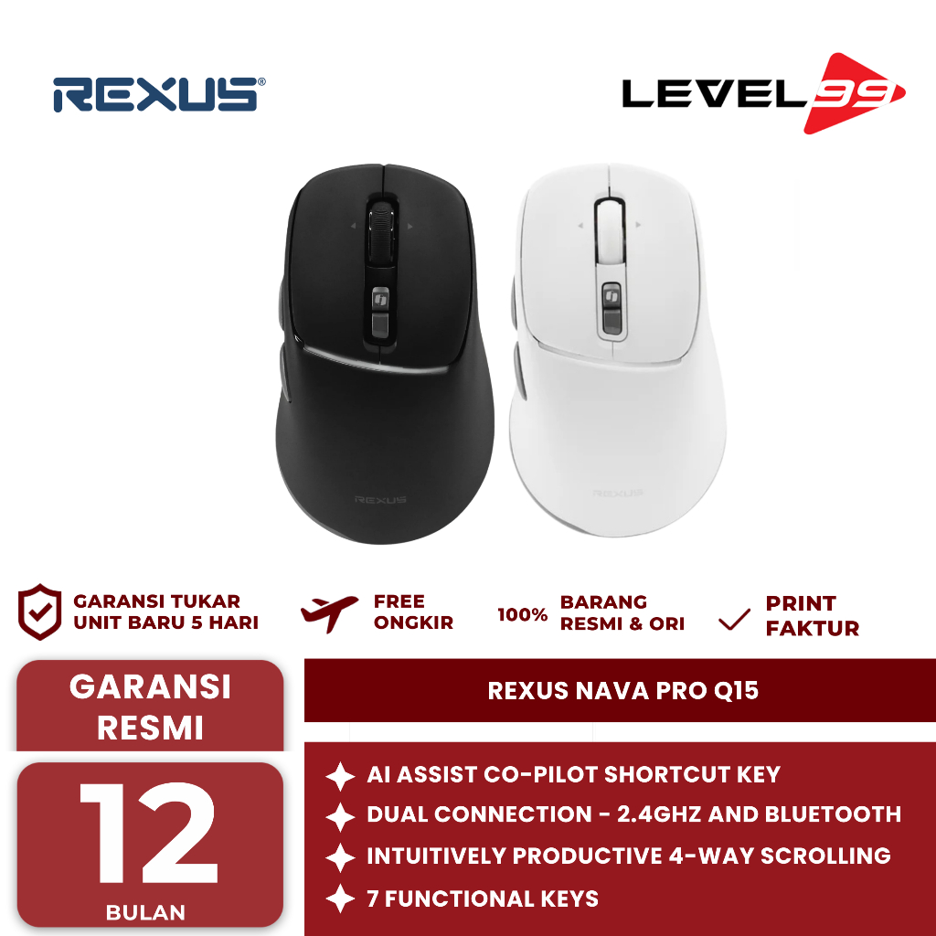 Jual Rexus Nava Pro Q15 Mouse Office Wireless 2.4G Silent Click ...
