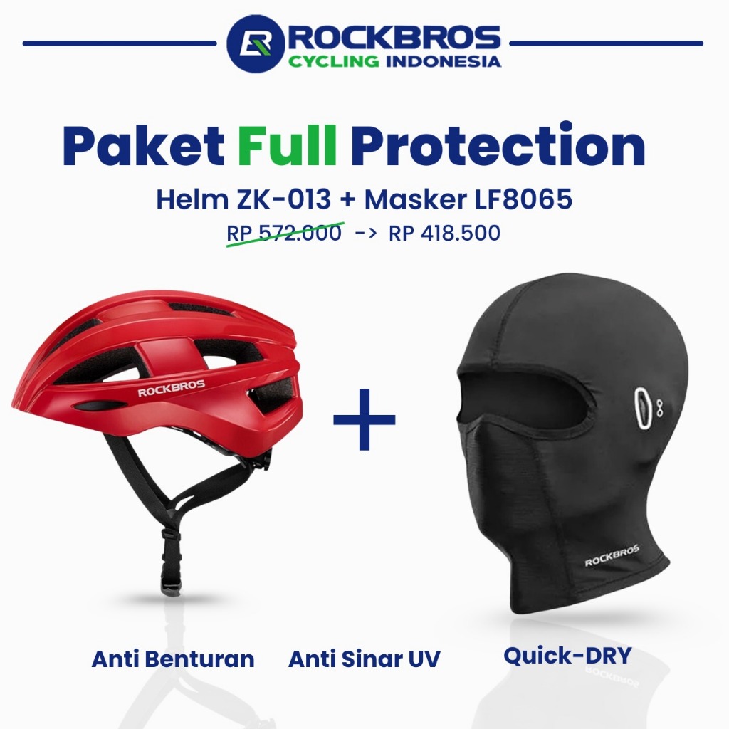 Jual RCI Paket Helm Sepeda ZK-013 + Balaclava LF8065 | Helm Ringan ...