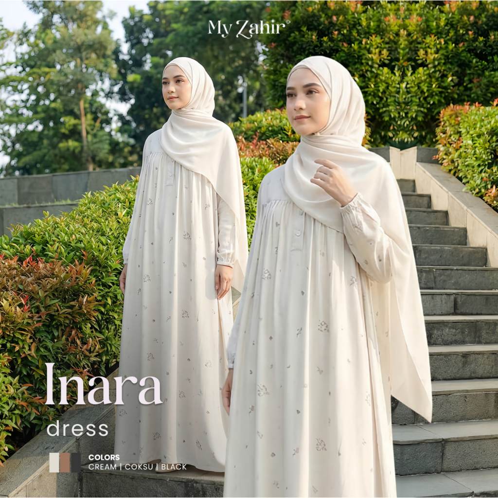 Gamis Ibu Ibu Terbaru - Gamis Rayon Premium - My Zahir Official Shop - Inara Dress