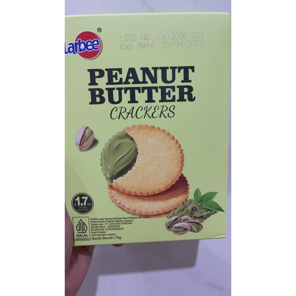 Jual Larbee Peanut Butter Crackers 78g matcha Latte Original CHoco ...