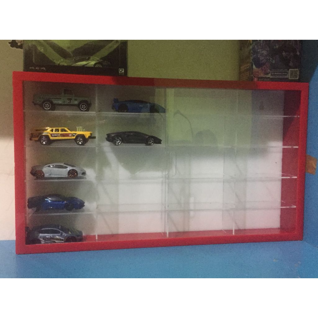 Jual Rak akrilik Hotwheels Warna Merah Isi 20 | Shopee Indonesia