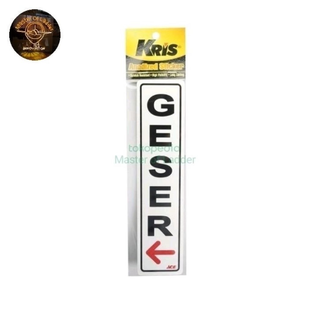Jual Kris Sign label Pintu Kaca GESER/Kris stiker Geser 6x20 cm ...