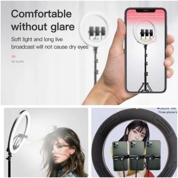 Paket Set Ring Light Jumbo 45cm Tripod 2m 3 Phone Holder HP Studio Live Tiktok Shopee Blog Vlog