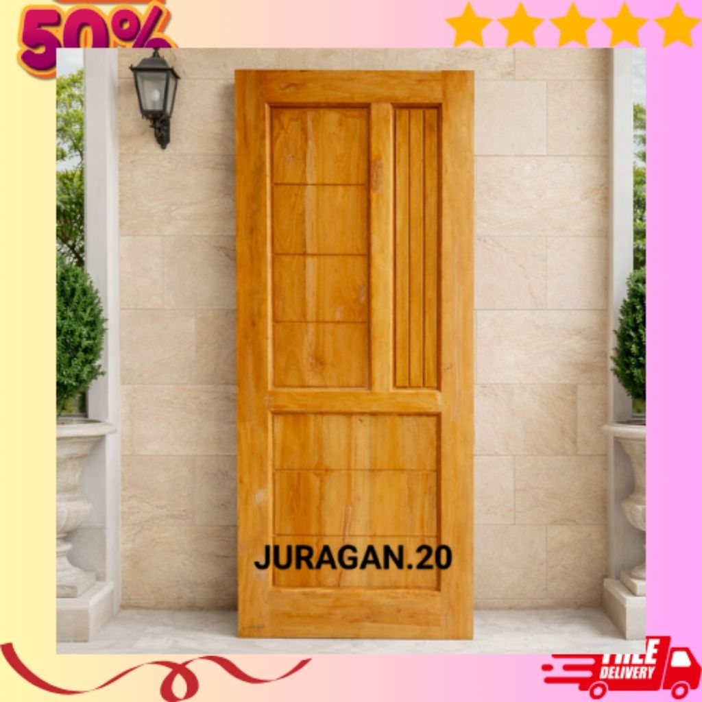 Redy Stok Daun Pintu Minimalis Kayu Mahoni Pintu Depan Pintu Kamar