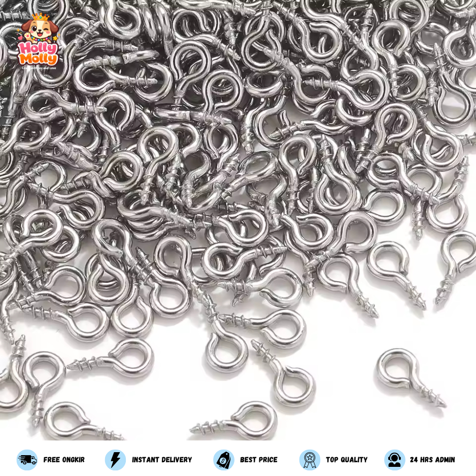 Jual Paku Ulir 4x8 5x10 5x12 7x15 Paku Mata Ulir Claw Screw Eye Pins ...