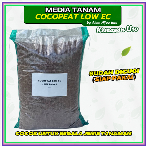 Cocopeat Low Ec Halus Kemasan Karung Uk 10 - Media Tanam Cocopeat Siap Pakai 1 Karung Kemasan 10Kg - ( Bukan Berat )
