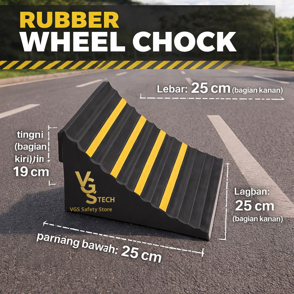 Jual Wheel Chock Rubber Besar Mobil Container Truk / Pengganjal Ban ...