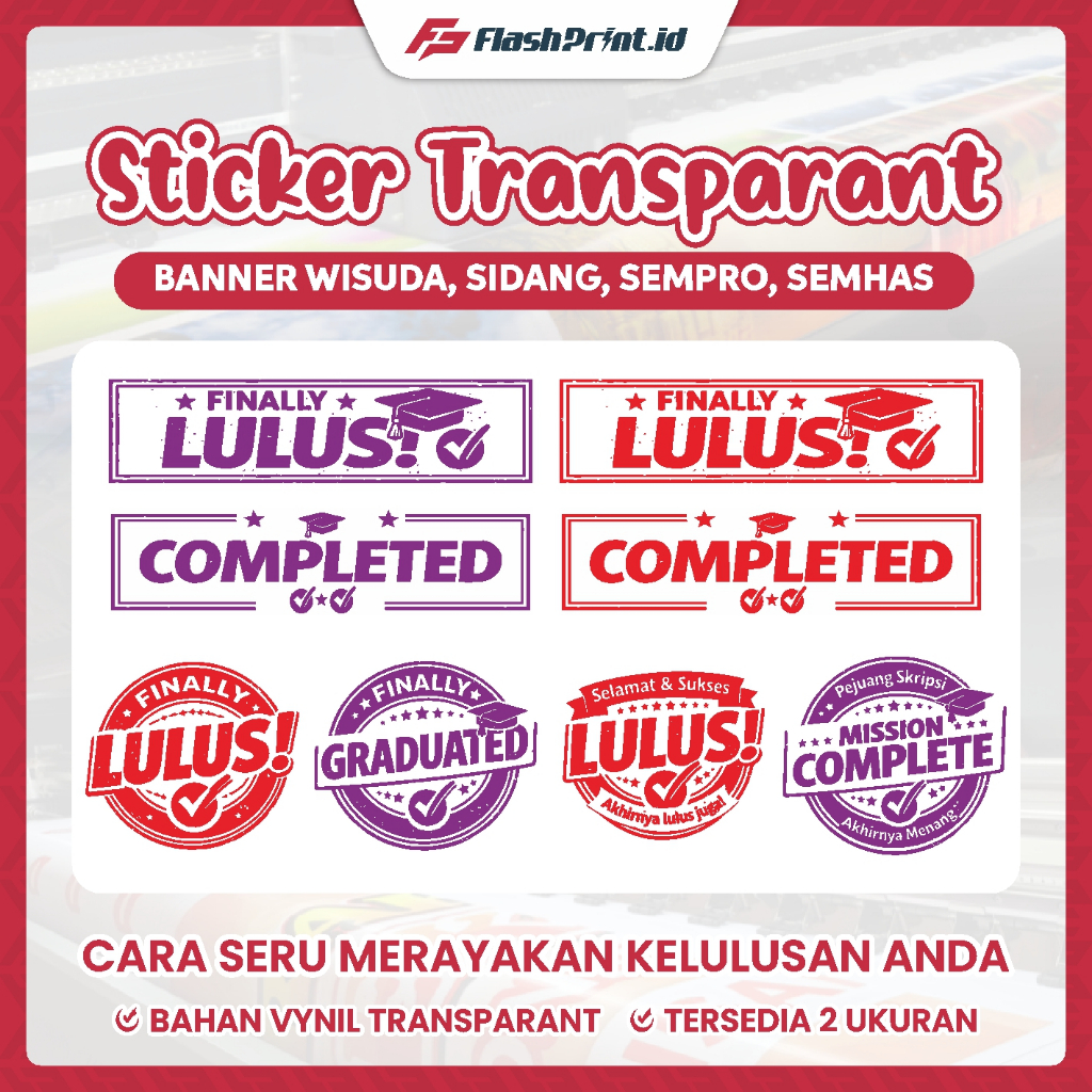 Jual Sticker Transparan Banner Sidang Semhas Sempro Wisuda | Vinyl ...