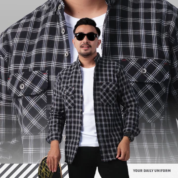 DGM Fashion Kemeja Pria Flanel Lengan Panjang Flannel 001 C