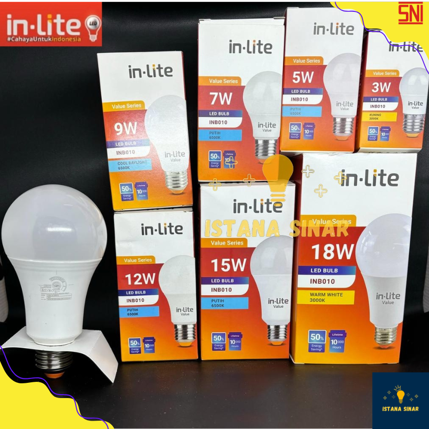 Jual In-Lite Lampu LED InLite VALUE 3w 5w 7w 9w 12w 15w 18w 25w wt WATT ...