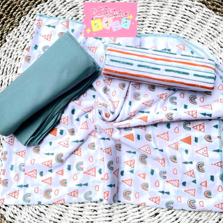 6 Pcs Bedong Bayi Baru Lahir Bahan Lembut Kaos Katun Pe Double Ukuran Jumbo 90x110 Cm SNI