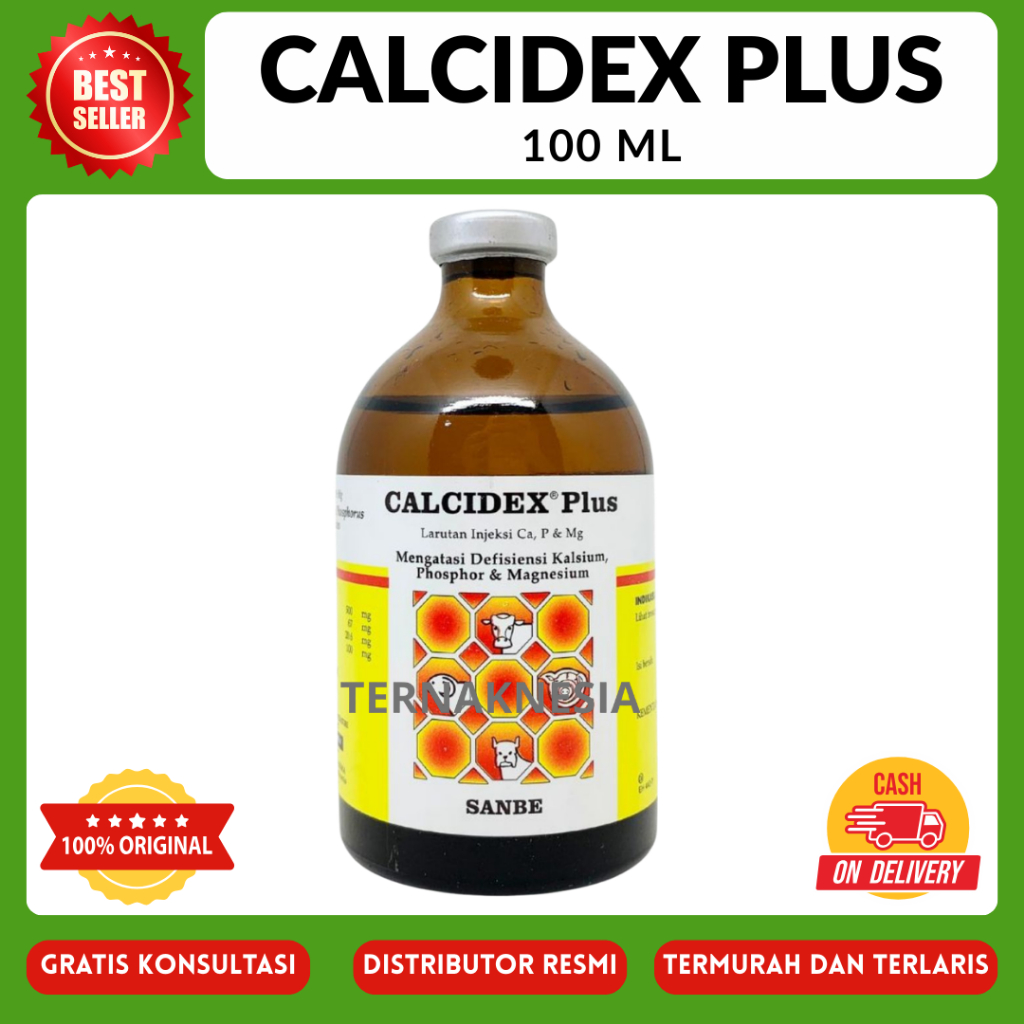 Jual CALCIDEX PLUS 100 ml Obat Sapi Kambing Lumpuh Injeksi Ampuh Sanbe ...