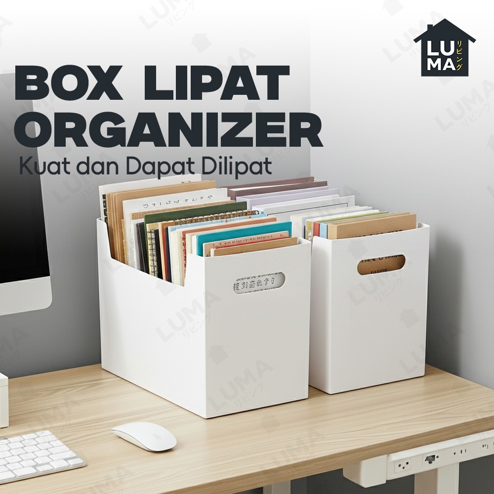 Jual Storage Box Lipat Foldable Desktop Tempat Penyimpanan Dokumen Buku ...