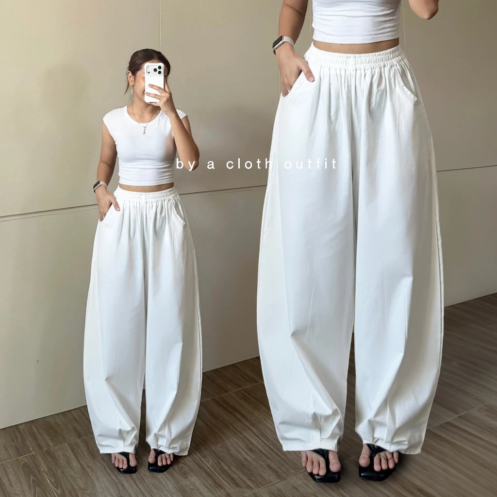 BYACLOTH Pou Barrel Pants Wanita Stylish Nyaman