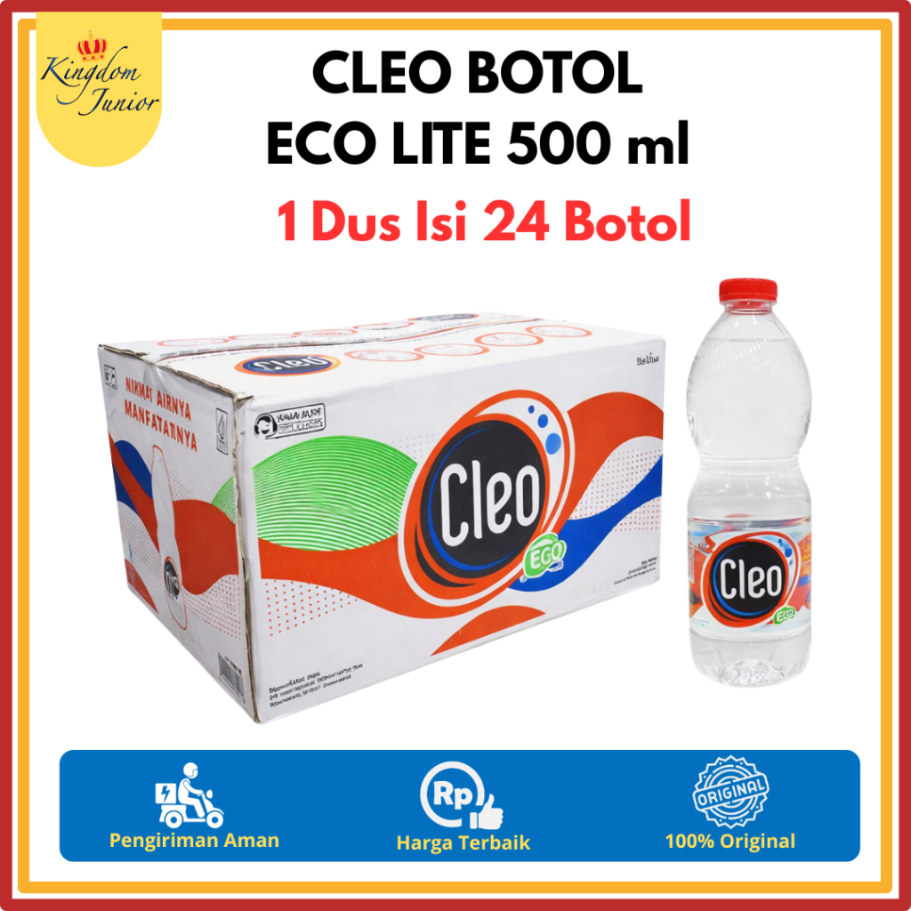 Jual Cleo Botol Eco Lite 500 ml 1 Dus Isi 24 Botol Air Mineral Minuman ...