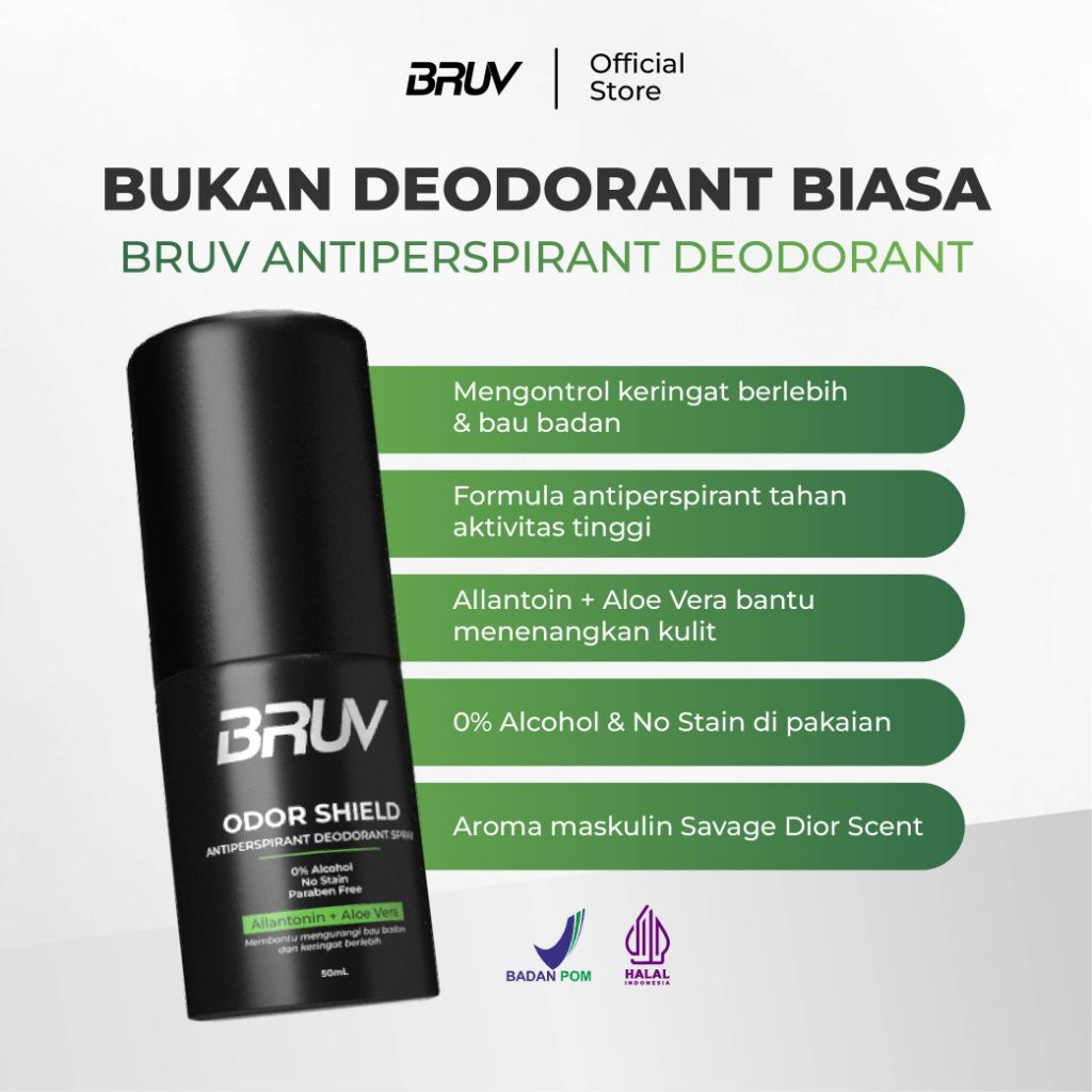 Jual BRUV Antiperspirant Deodorant Spray Pria Anti Bau Badan & Keringat ...