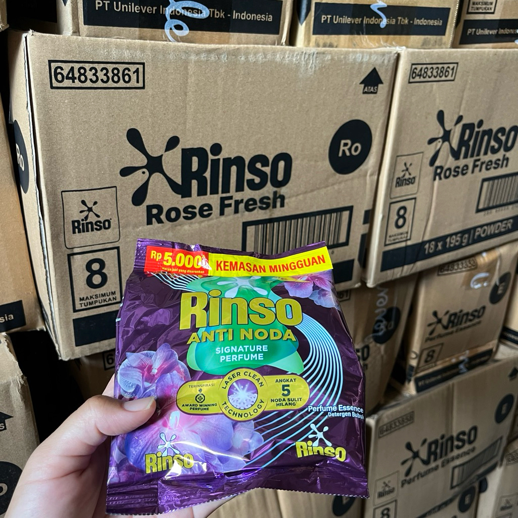 Jual Rinso 5000 (1 Dus) Deterjen Bubuk 195 gr isi 18 pcs Detergen ...
