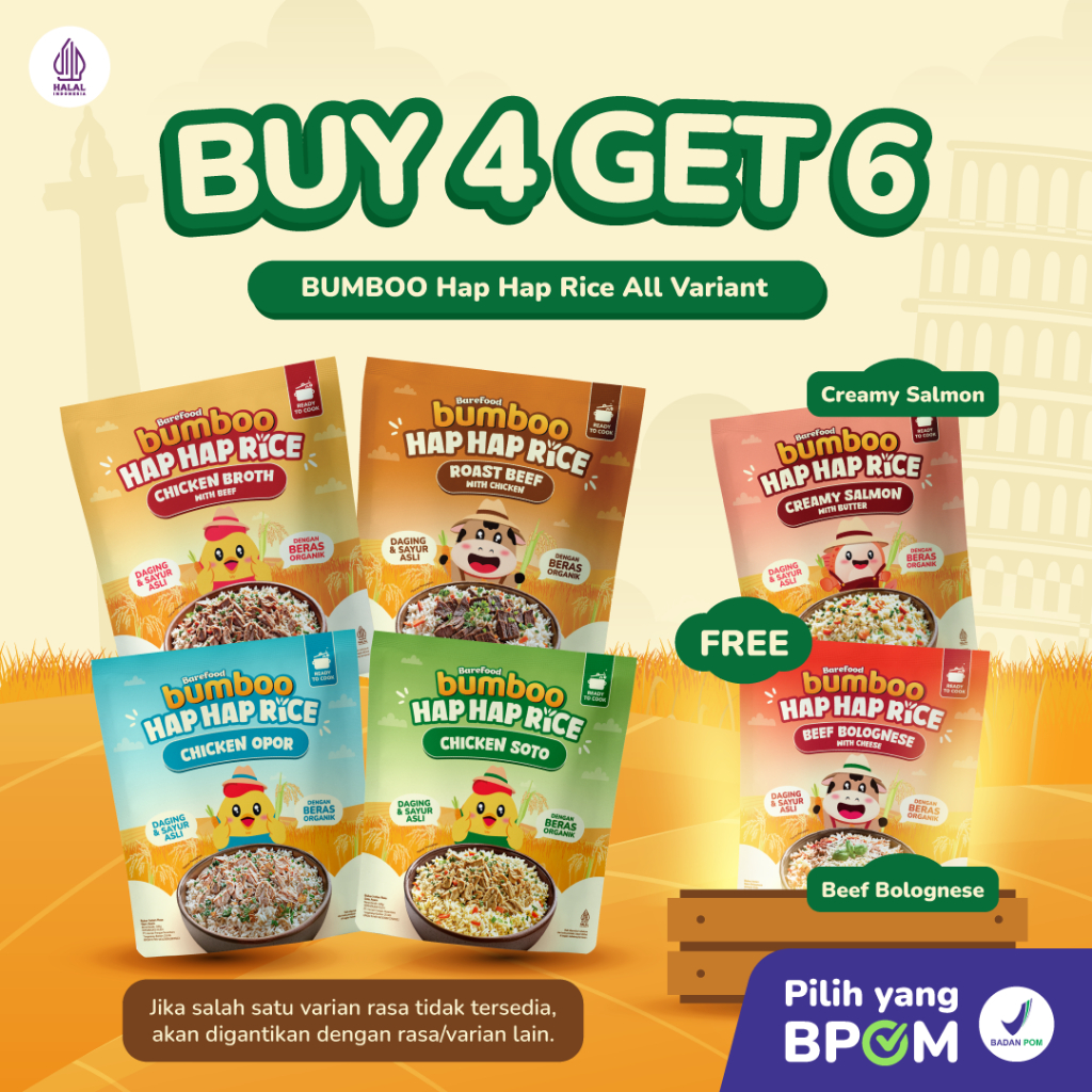 Jual Bumboo Hap Hap Rice Buy 4 Get 6 - 100% Beras Organik Tanpa ...