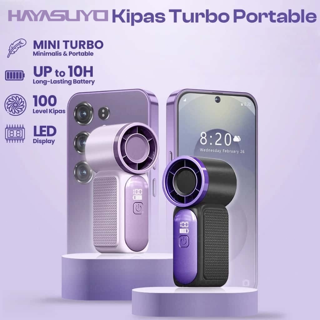 HAYASUYO Kipas Portable Mini Tahan Lama | Kipas Angin Turbo | Kipas Angin Mini Portable | Adjustable Fan 100 Gear Wind | 20000RPM Untuk Olahraga Luar Ruangan - Kaze no Ko 06
