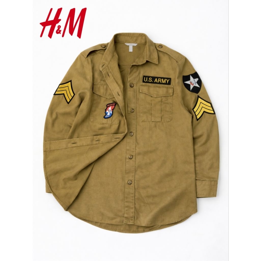 Jual us army repro og 107 custom by HNM H&M full patch | Shopee Indonesia