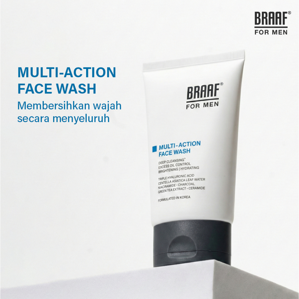 Jual BRAAF For Men Multi-Action Face Wash 100g & Braaf Multi-Action ...
