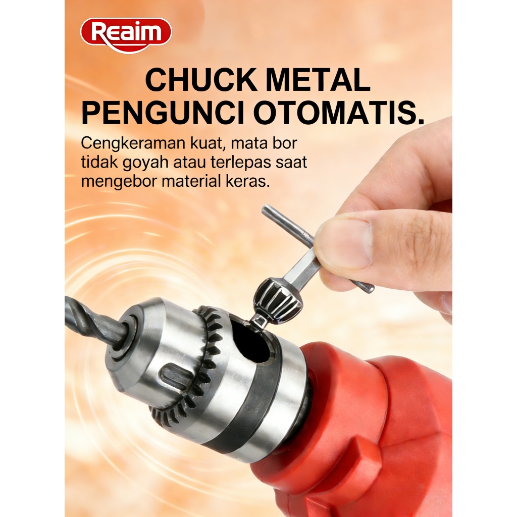 Jual REAIM Mesin Bor Listrik Bolak Balik 10MM Electric Drill Bor Beton ...