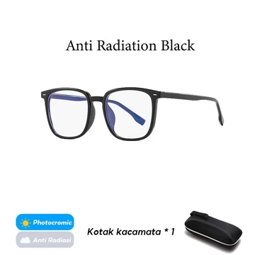 Kacamata Anti Radiasi Photocromic Untuk Pria Dan Wanita Bingkai Persegi Lensa Yang Dapat Diganti
