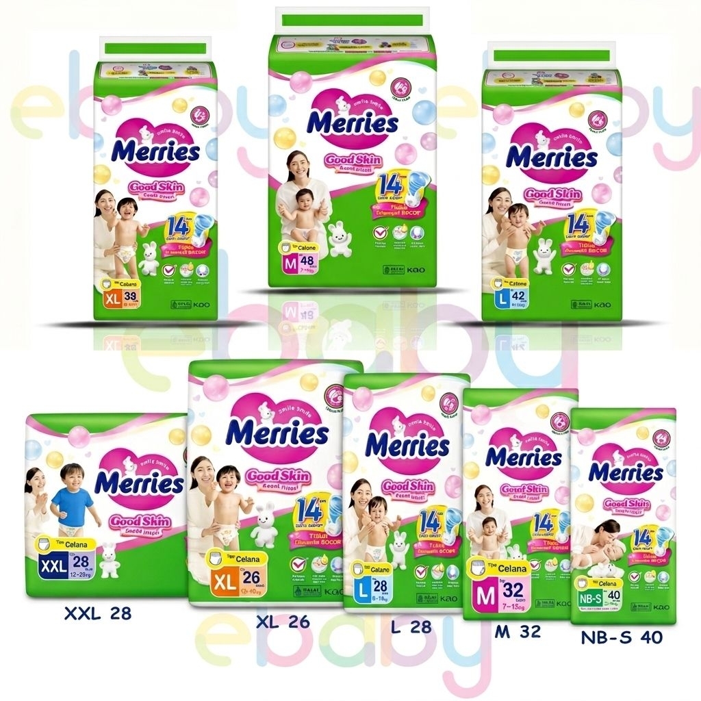 Jual MERRIES NBS M32 L28 XL 26 M48 L42 XL38 XXL28 Merries Goods Skin ...