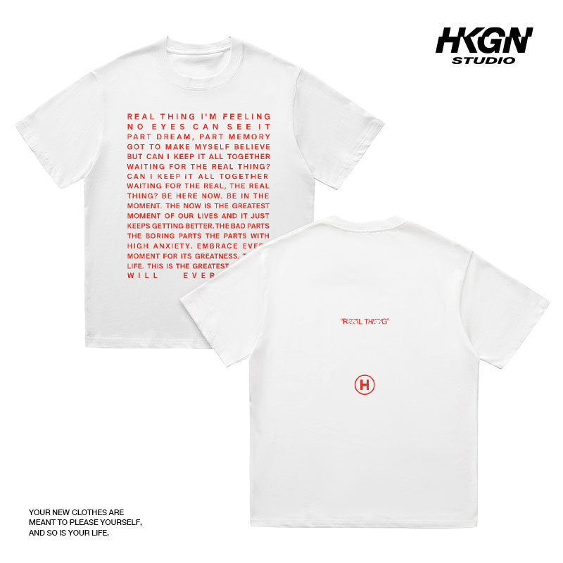 Jual Gratis Sticker HKGN Heavyweight Tshirt 230g16s Kaos Motif Huruf ...