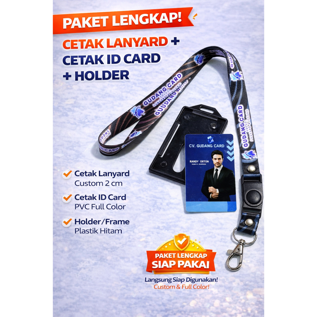 Jual PAKET LANYARD + CETAK ID CARD PVC + HOLDER / FRAME | TALI ID CARD ...