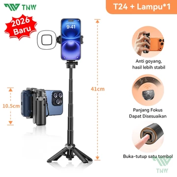 TNW T26 Mini Selfie Stick Extendable Grip Tripod Bluetooth Remote ControlTongsis Tripod