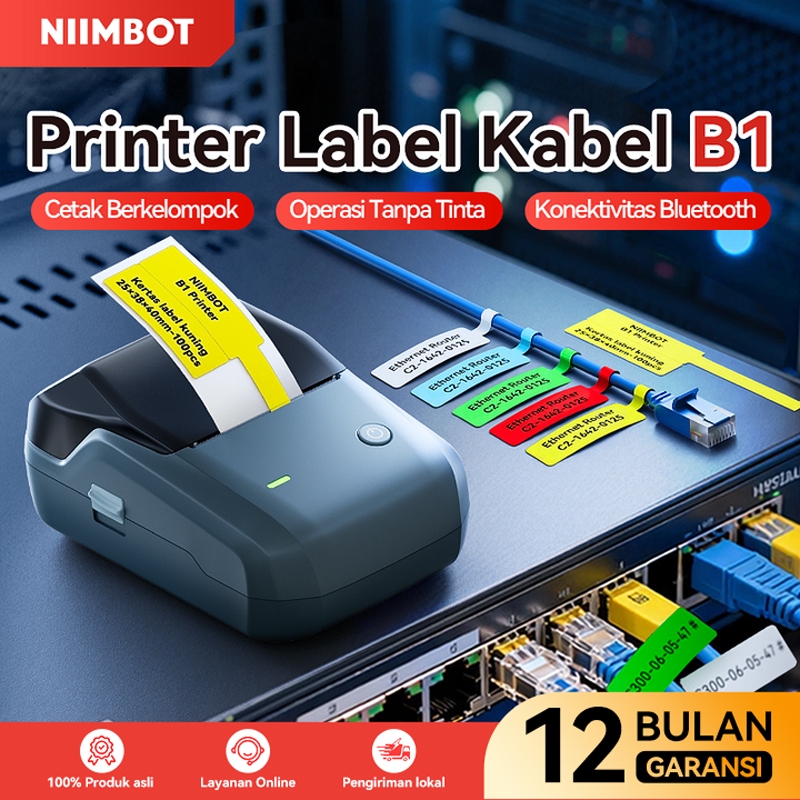 Jual Printer Label Kabel Niimbot B1 Wireless Bluetooth, untuk Stiker ...