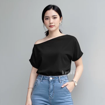 KINO Blouse Wanita One Shoulder Wanita Moscrepe Premium Atasan Simple Elegan Fit To L 10 Warna