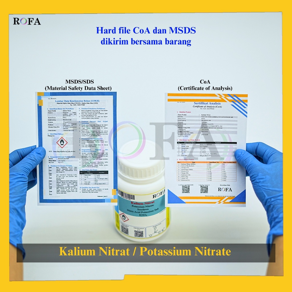 Jual ROFA Kalium Nitrat / Potassium Nitrate / KNO3 CP 500 Gram | Shopee ...