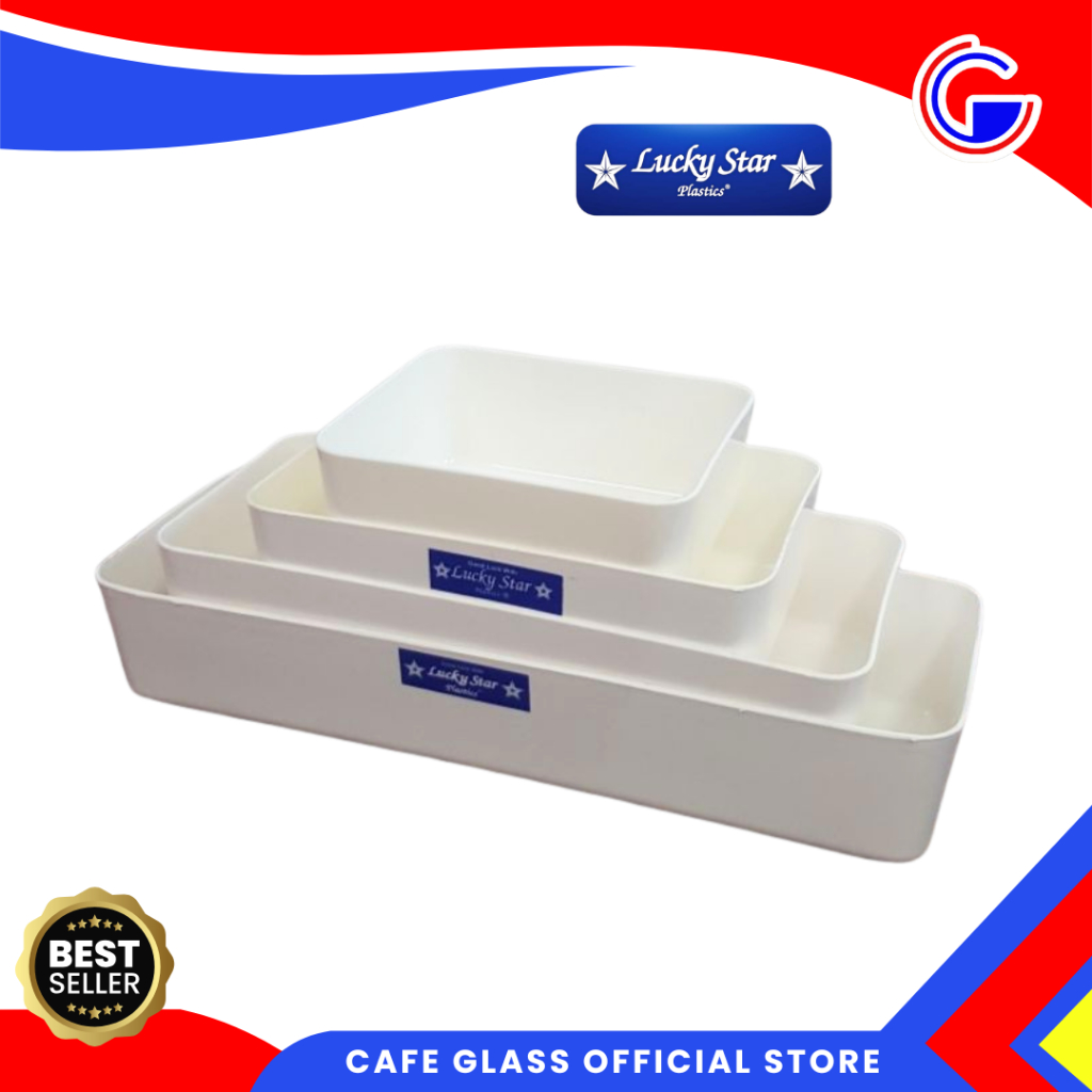 Tempat Sendok Garpu - Kotak Organizer Pensil Kosmetik Kancing Obat Putih - Wadah Serbaguna Plastik Tebal - Tempat Kancing Lucky Star