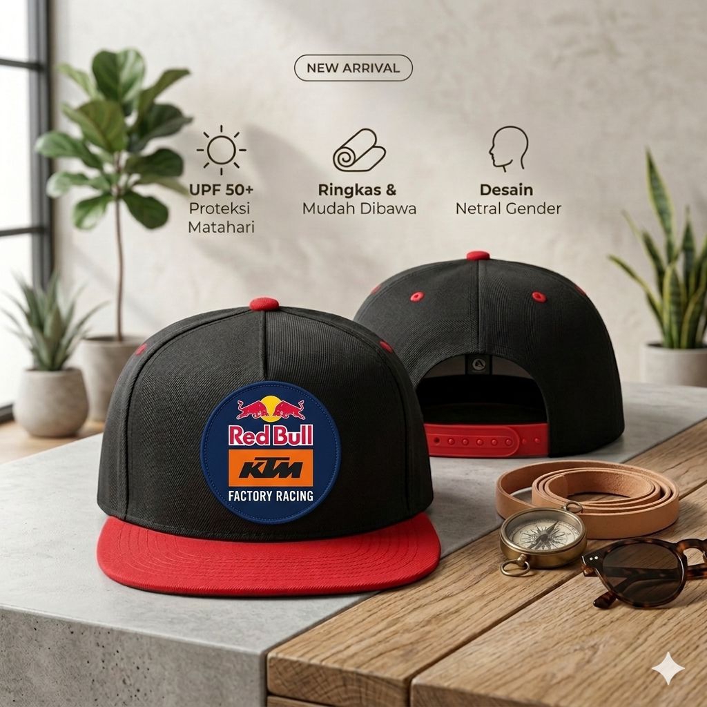 Jual Topi Snapback Premium - Logo KTM Red Bull Factory Racing - Dewasa ...