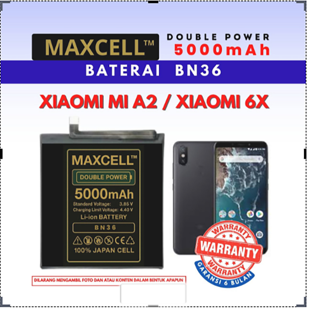 Jual Baterai BN36 compatible Xiaomi MI A2 / Xiaomi 6X Double Power