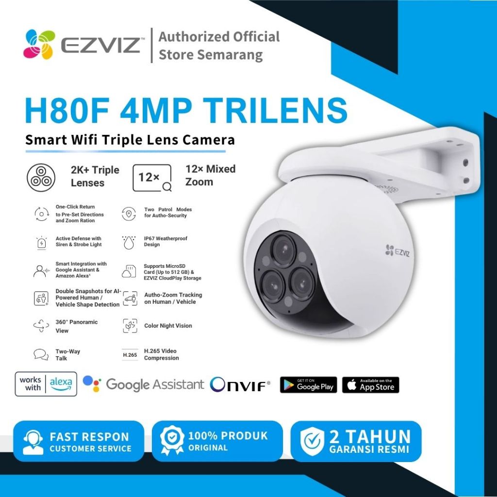 Jual Ezviz H80F 4MP 2K WiFi Pan Tilt IP Camera | Shopee Indonesia