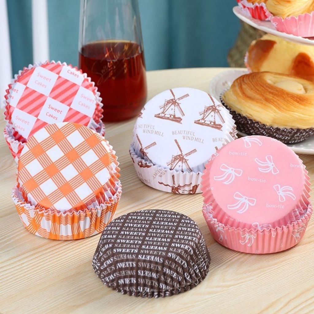 Jual paper cup roti BULAT 8CM isi 200PCS paper cup case roti kertas ...